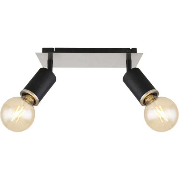 Luminaires Globo Lighting Plafonniers|Plafonnier Globo JOSEBA Noir, 2 lumières