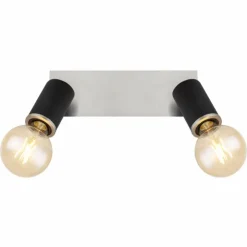 Luminaires Globo Lighting Plafonniers|Plafonnier Globo JOSEBA Noir, 2 lumières