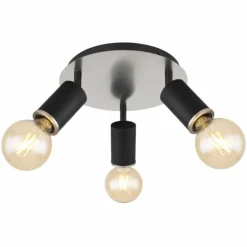 Luminaires Globo Lighting Plafonniers|Plafonnier Globo JOSEBA Noir, 3 lumières