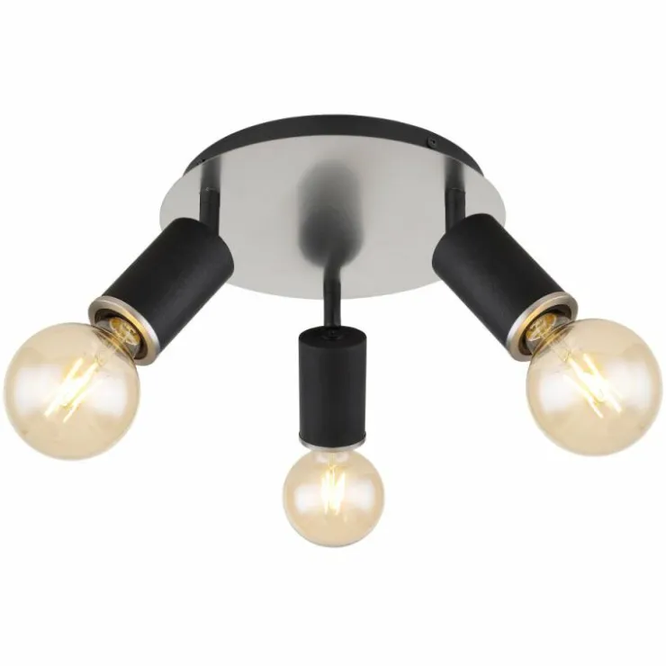 Luminaires Globo Lighting Plafonniers|Plafonnier Globo JOSEBA Noir, 3 lumières