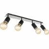 Luminaires Globo Lighting Spots Et Projecteurs|Plafonnier Globo JOSEBA Noir, 4 lumières