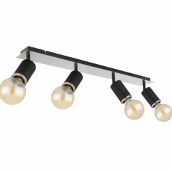 Luminaires Globo Lighting Spots Et Projecteurs|Plafonnier Globo JOSEBA Noir, 4 lumières