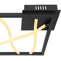 Luminaires Globo Lighting Éclairage Led|Plafonnier Globo KAIA LED Noir, 1 lumière