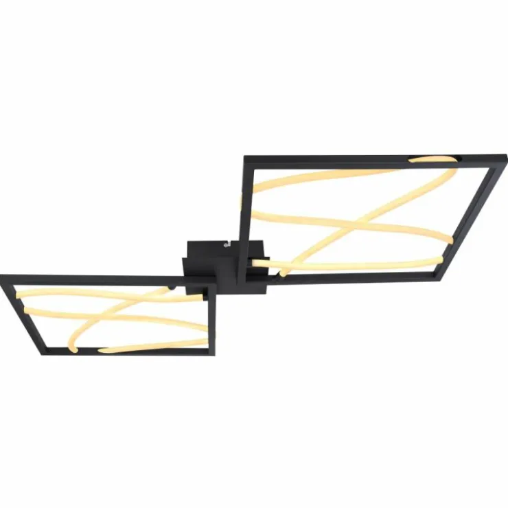Luminaires Globo Lighting Éclairage Led|Plafonnier Globo KAIA LED Noir, 1 lumière