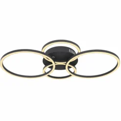 Luminaires Globo Lighting Éclairage Led|Plafonnier Globo KENDY LED Noir, 1 lumière