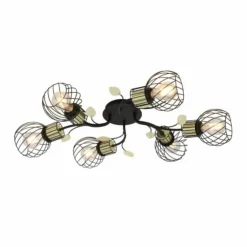 Luminaires Globo Lighting Plafonniers|Plafonnier Globo LALLY Laiton, Noir, 6 lumières