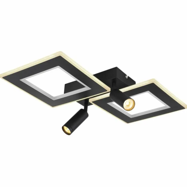 Luminaires Globo Lighting Éclairage Led|Plafonnier Globo MARIAN LED Noir, 1 lumière, Télécommandes, Changeur de couleurs