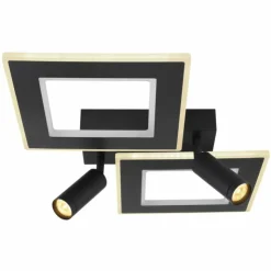 Luminaires Globo Lighting Éclairage Led|Plafonnier Globo MARIAN LED Noir, 1 lumière, Télécommandes, Changeur de couleurs