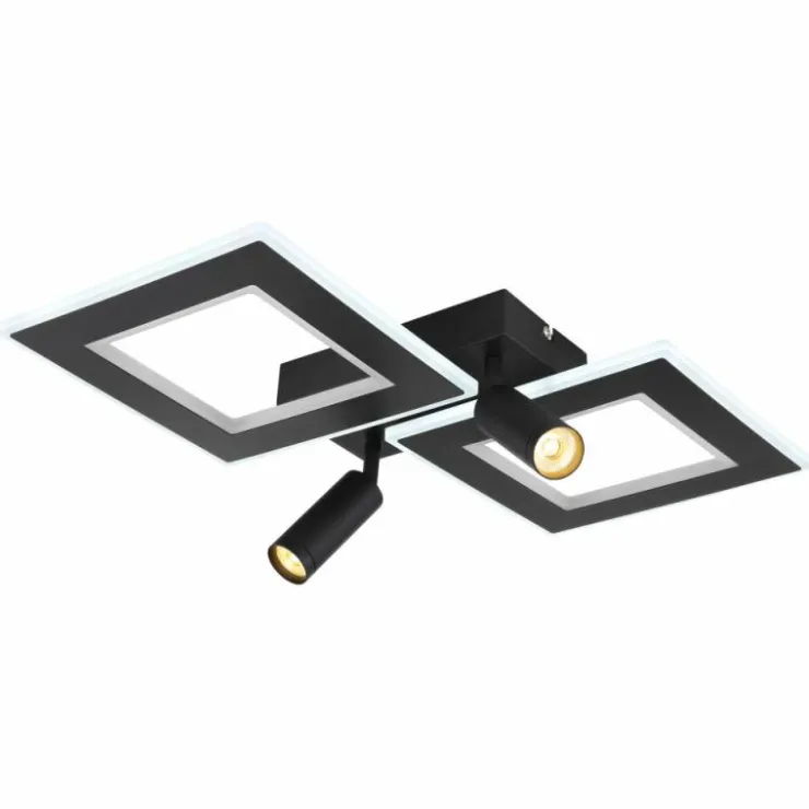 Luminaires Globo Lighting Éclairage Led|Plafonnier Globo MARIAN LED Noir, 1 lumière, Télécommandes, Changeur de couleurs