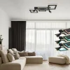 Luminaires Globo Lighting Éclairage Led|Plafonnier Globo MARIAN LED Noir, 1 lumière, Télécommandes, Changeur de couleurs