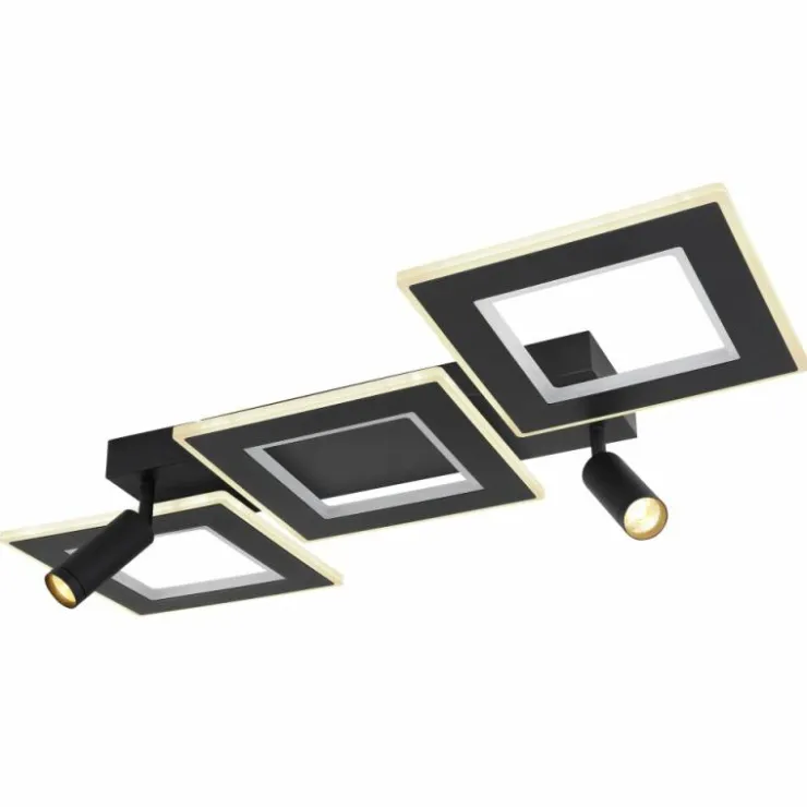 Luminaires Globo Lighting Éclairage Led|Plafonnier Globo MARIAN LED Noir, 1 lumière, Télécommandes, Changeur de couleurs