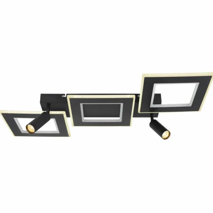 Luminaires Globo Lighting Éclairage Led|Plafonnier Globo MARIAN LED Noir, 1 lumière, Télécommandes, Changeur de couleurs