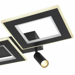 Luminaires Globo Lighting Éclairage Led|Plafonnier Globo MARIAN LED Noir, 1 lumière, Télécommandes, Changeur de couleurs