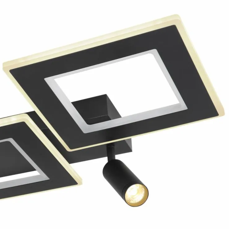 Luminaires Globo Lighting Éclairage Led|Plafonnier Globo MARIAN LED Noir, 1 lumière, Télécommandes, Changeur de couleurs