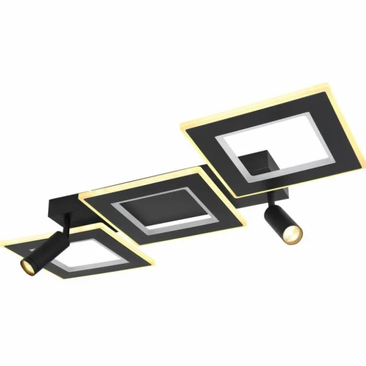 Luminaires Globo Lighting Éclairage Led|Plafonnier Globo MARIAN LED Noir, 1 lumière, Télécommandes, Changeur de couleurs