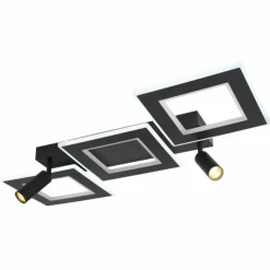 Luminaires Globo Lighting Éclairage Led|Plafonnier Globo MARIAN LED Noir, 1 lumière, Télécommandes, Changeur de couleurs