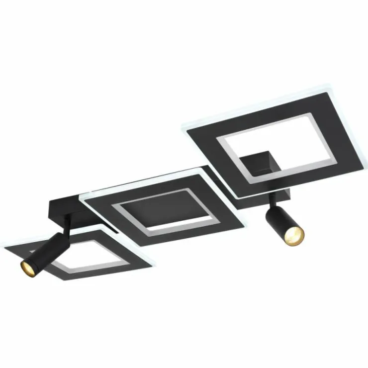 Luminaires Globo Lighting Éclairage Led|Plafonnier Globo MARIAN LED Noir, 1 lumière, Télécommandes, Changeur de couleurs