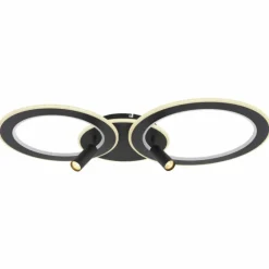 Luminaires Globo Lighting Éclairage Led|Plafonnier Globo MARIAN LED Noir, 1 lumière, Télécommandes, Changeur de couleurs