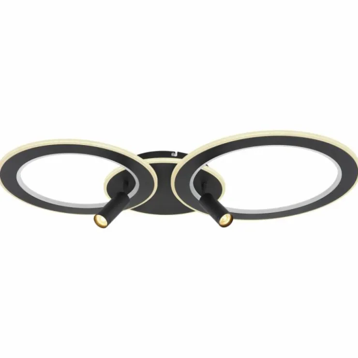 Luminaires Globo Lighting Éclairage Led|Plafonnier Globo MARIAN LED Noir, 1 lumière, Télécommandes, Changeur de couleurs
