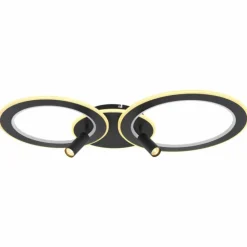 Luminaires Globo Lighting Éclairage Led|Plafonnier Globo MARIAN LED Noir, 1 lumière, Télécommandes, Changeur de couleurs