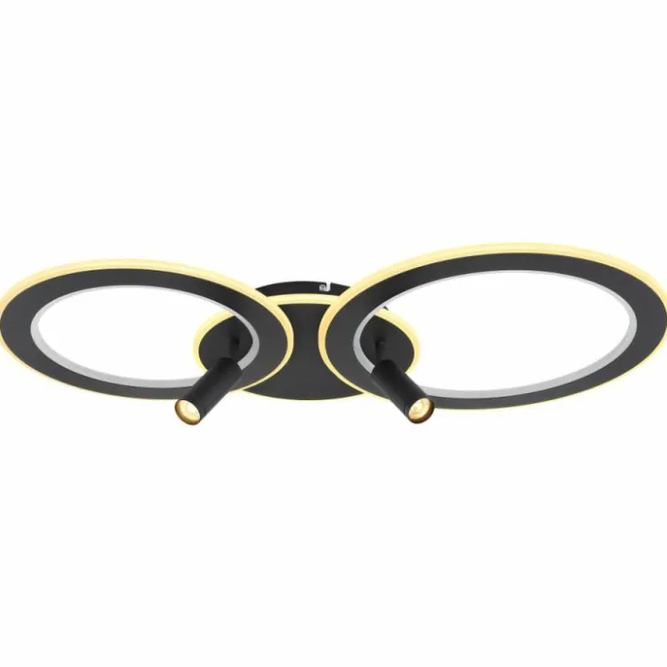 Luminaires Globo Lighting Éclairage Led|Plafonnier Globo MARIAN LED Noir, 1 lumière, Télécommandes, Changeur de couleurs