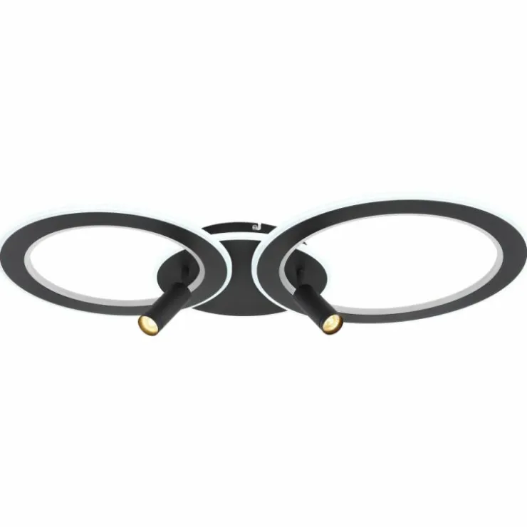 Luminaires Globo Lighting Éclairage Led|Plafonnier Globo MARIAN LED Noir, 1 lumière, Télécommandes, Changeur de couleurs