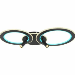 Luminaires Globo Lighting Éclairage Led|Plafonnier Globo MARIAN LED Noir, 1 lumière, Télécommandes, Changeur de couleurs