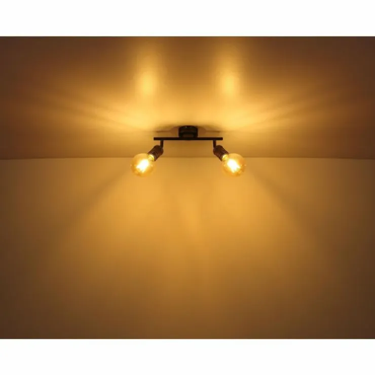 Luminaires Globo Lighting Spots Et Projecteurs|Plafonnier Globo OTTILIE Brun foncé, Nickel mat, 2 lumières