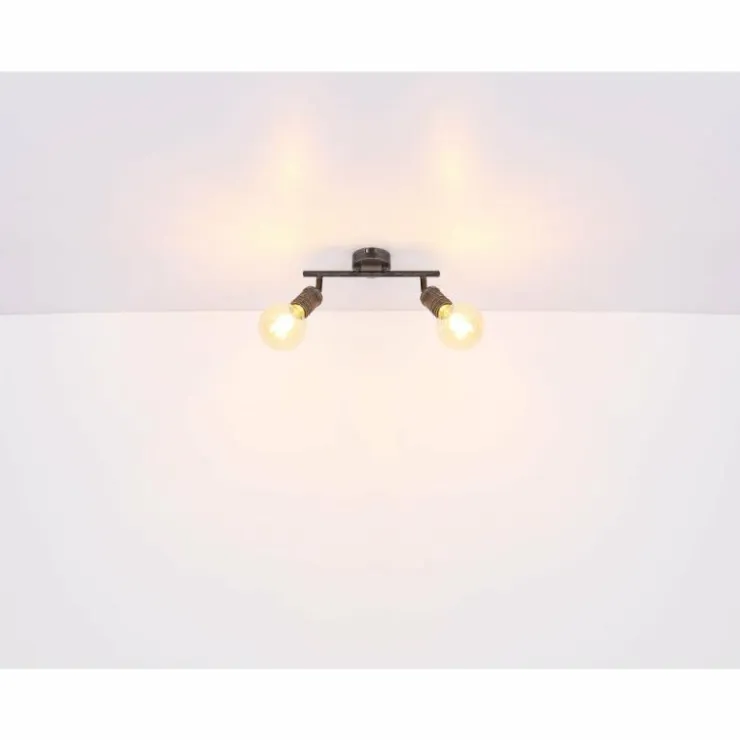 Luminaires Globo Lighting Spots Et Projecteurs|Plafonnier Globo OTTILIE Brun foncé, Nickel mat, 2 lumières