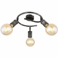 Luminaires Globo Lighting Spots Et Projecteurs|Plafonnier Globo OTTILIE Brun foncé, Nickel mat, 3 lumières
