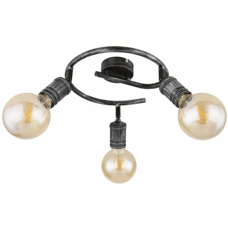 Luminaires Globo Lighting Spots Et Projecteurs|Plafonnier Globo OTTILIE Brun foncé, Nickel mat, 3 lumières