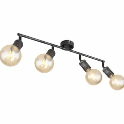 Luminaires Globo Lighting Spots Et Projecteurs|Plafonnier Globo OTTILIE Brun foncé, Nickel mat, 4 lumières