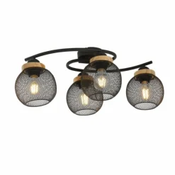 Luminaires Globo Lighting Plafonniers|Plafonnier Globo PABLO Noir, 4 lumières