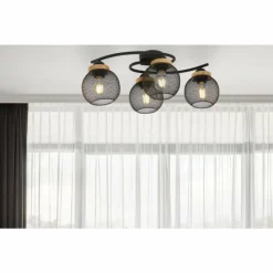 Luminaires Globo Lighting Plafonniers|Plafonnier Globo PABLO Noir, 4 lumières