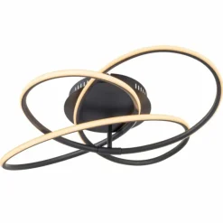 Luminaires Globo Lighting Éclairage Led|Plafonnier Globo PANDA LED Noir, 1 lumière
