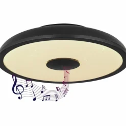Luminaires Globo Lighting Éclairage Led|Plafonnier Globo RAFFY LED Noir, Blanc, 1 lumière, Télécommandes, Changeur de couleurs