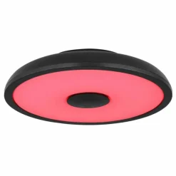 Luminaires Globo Lighting Éclairage Led|Plafonnier Globo RAFFY LED Noir, Blanc, 1 lumière, Télécommandes, Changeur de couleurs