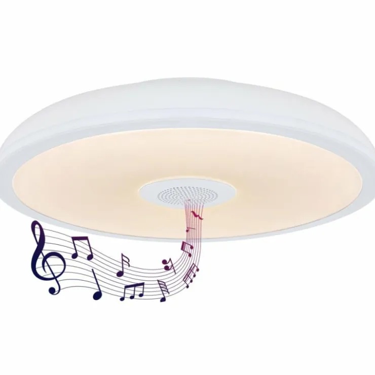 Luminaires Globo Lighting Éclairage Led|Plafonnier Globo RAFFY LED Noir, Blanc, 1 lumière, Télécommandes, Changeur de couleurs