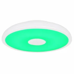 Luminaires Globo Lighting Éclairage Led|Plafonnier Globo RAFFY LED Noir, Blanc, 1 lumière, Télécommandes, Changeur de couleurs