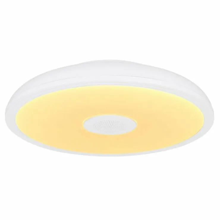 Luminaires Globo Lighting Éclairage Led|Plafonnier Globo RAFFY LED Noir, Blanc, 1 lumière, Télécommandes, Changeur de couleurs