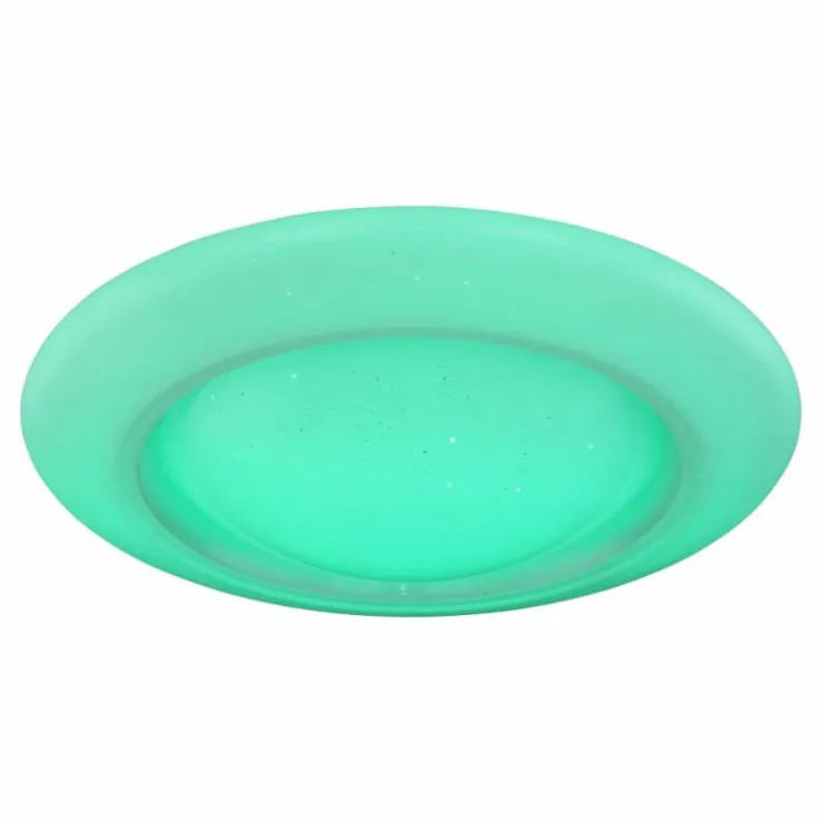 Luminaires Globo Lighting Éclairage Led|Plafonnier Globo RAVA LED Blanc, 1 lumière, Télécommandes, Changeur de couleurs