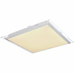 Luminaires Globo Lighting Éclairage Led|Plafonnier Globo RENA LED Nickel mat, Blanc, 1 lumière, Télécommandes, Changeur de couleurs