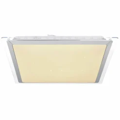 Luminaires Globo Lighting Éclairage Led|Plafonnier Globo RENA LED Nickel mat, Blanc, 1 lumière, Télécommandes, Changeur de couleurs