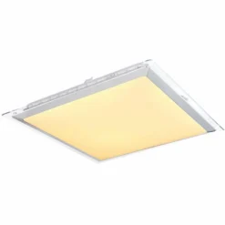 Luminaires Globo Lighting Éclairage Led|Plafonnier Globo RENA LED Nickel mat, Blanc, 1 lumière, Télécommandes, Changeur de couleurs