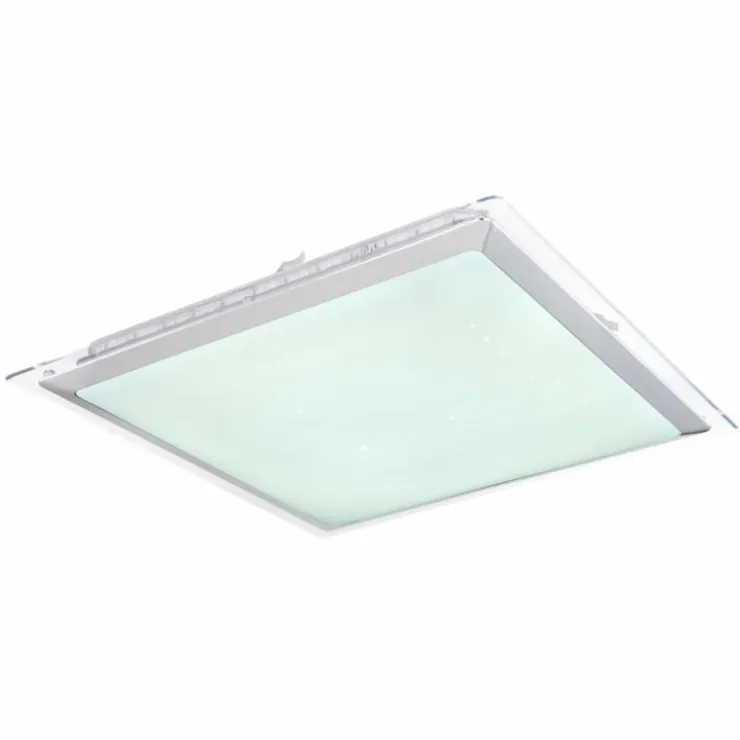 Luminaires Globo Lighting Éclairage Led|Plafonnier Globo RENA LED Nickel mat, Blanc, 1 lumière, Télécommandes, Changeur de couleurs