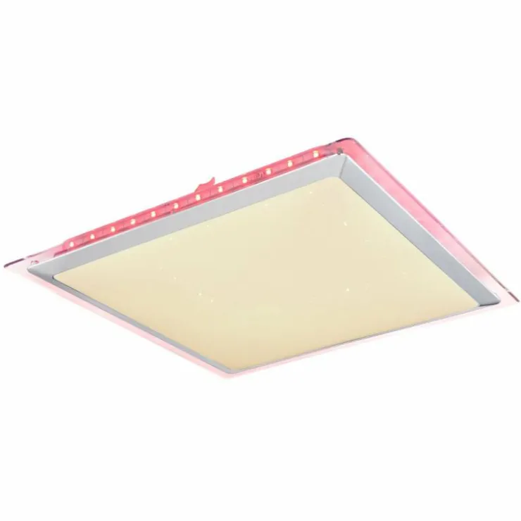 Luminaires Globo Lighting Éclairage Led|Plafonnier Globo RENA LED Nickel mat, Blanc, 1 lumière, Télécommandes, Changeur de couleurs