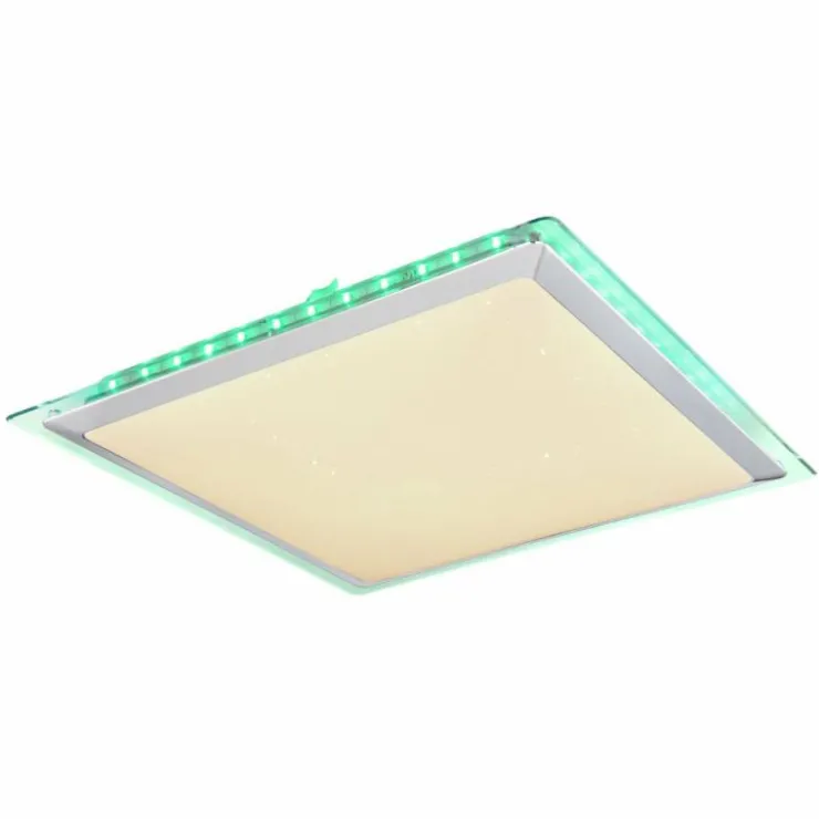 Luminaires Globo Lighting Éclairage Led|Plafonnier Globo RENA LED Nickel mat, Blanc, 1 lumière, Télécommandes, Changeur de couleurs