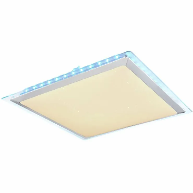 Luminaires Globo Lighting Éclairage Led|Plafonnier Globo RENA LED Nickel mat, Blanc, 1 lumière, Télécommandes, Changeur de couleurs