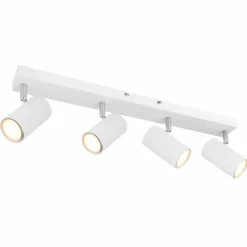 Luminaires Globo Lighting Spots Et Projecteurs|Plafonnier Globo ROBBY Chrome, Blanc, 4 lumières