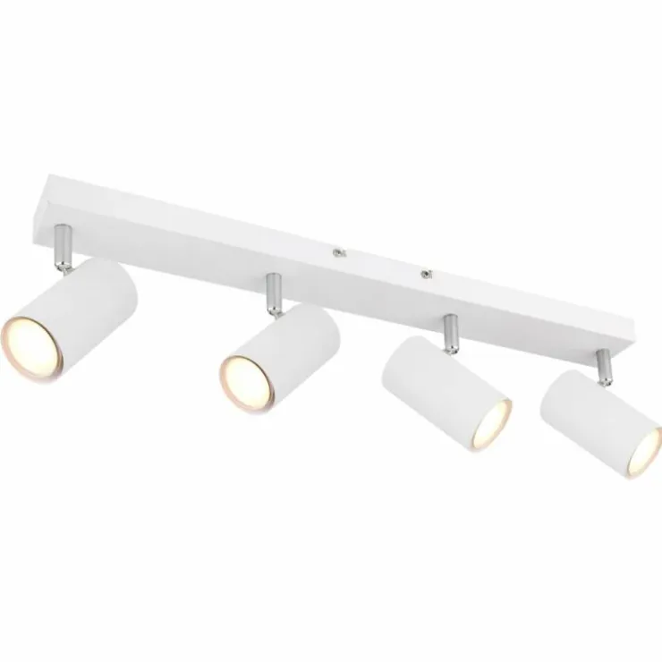 Luminaires Globo Lighting Spots Et Projecteurs|Plafonnier Globo ROBBY Chrome, Blanc, 4 lumières
